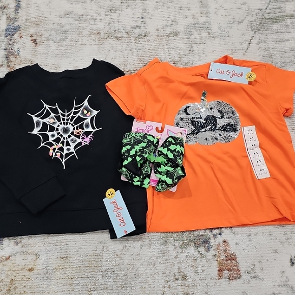Cat & Jack Other - Lot Of Halloween Items For Girl's ( Bow, Shirt, Sweatshirt  Size‎ XS 4-5